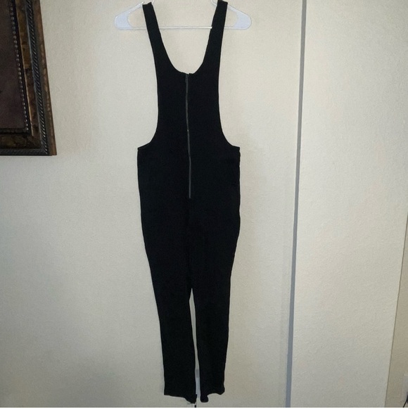 Free People Black Front Zip Overalls Size 2 - Picture 1 of 10
